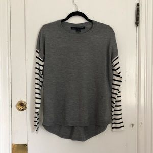 French Connection Grey and Striped Sweater
